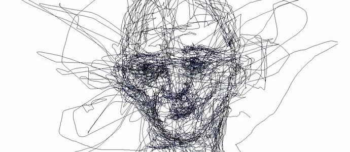 Британският художник рисува ... с очите си