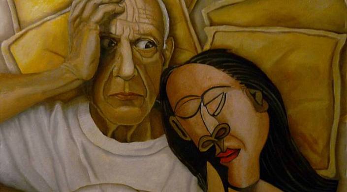 За своите картини Пикасо често вземаше вече използвани платна