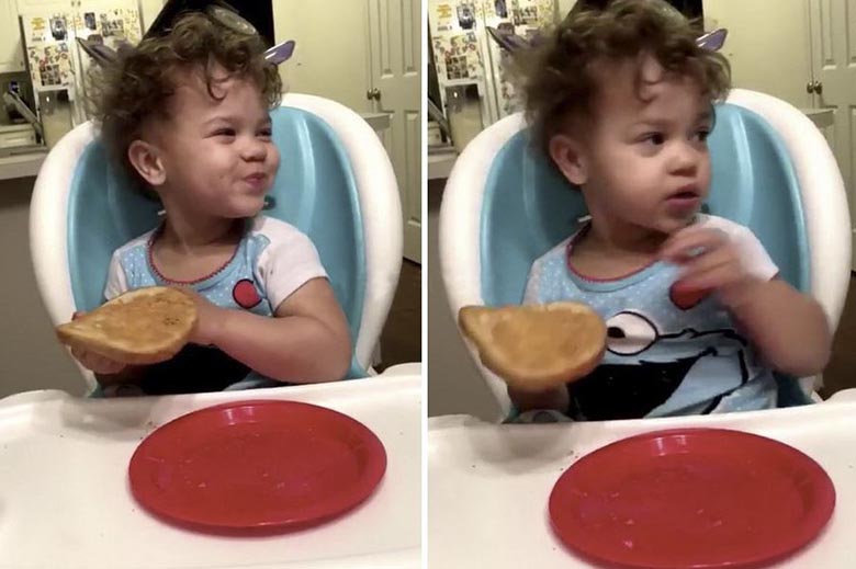 Двегодишно момиче видя призрак в хола