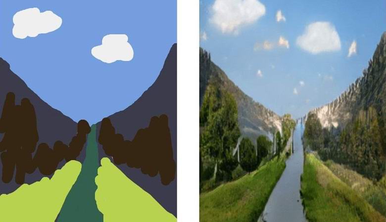 Изкуственият интелект превръща примитивните рисунки в произведения на изкуството