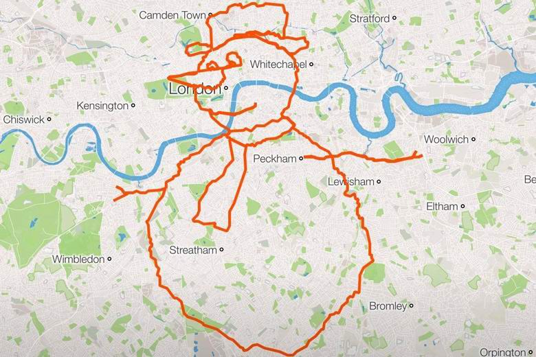 Лондонът в чест на Коледа нарисува 142-километров снежен човек