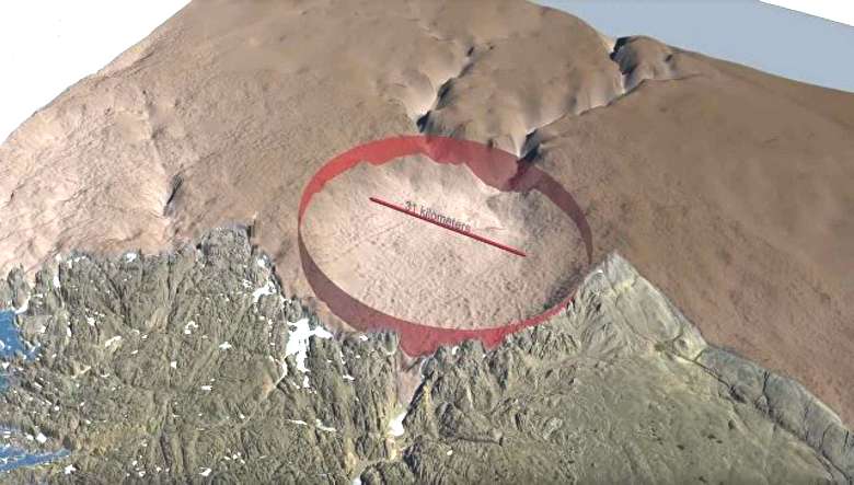 Под леда на Гренландия има огромен кратер, оставен от метеорит