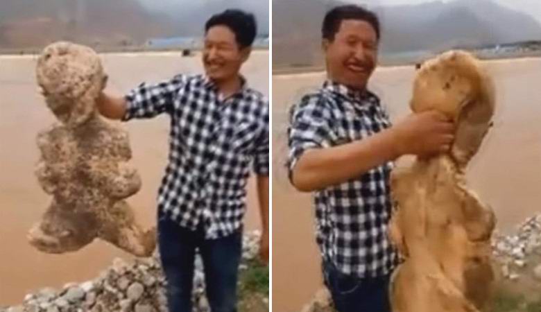 Разбъркващ хуманоид измит на брега в Китай